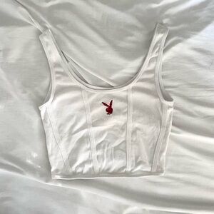Playboy White Tank Top